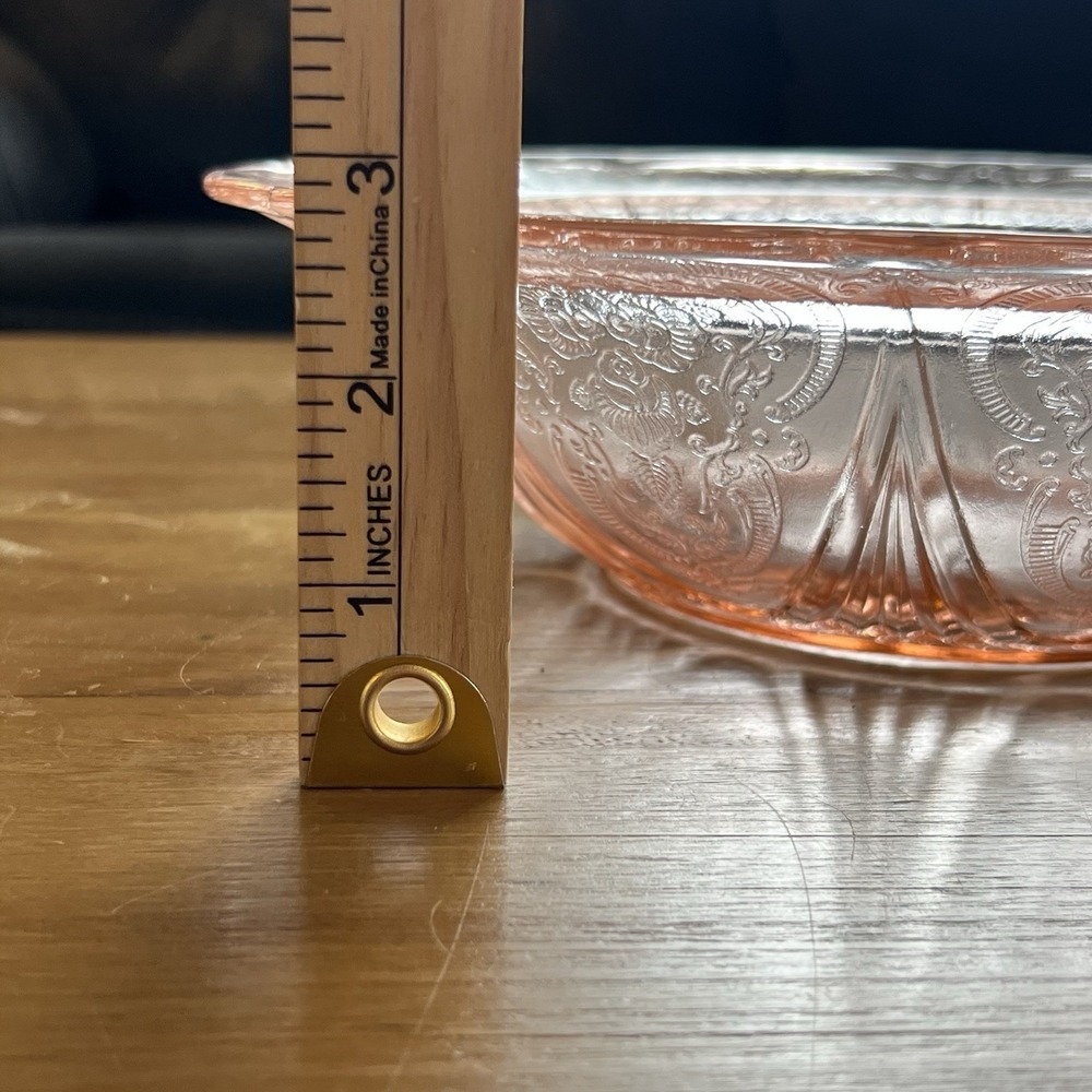 Hazel‎ Atlas Royal Lace Pink Depression Glass 10" Large Fruit Bowl Vintage - Picture 6 of 6